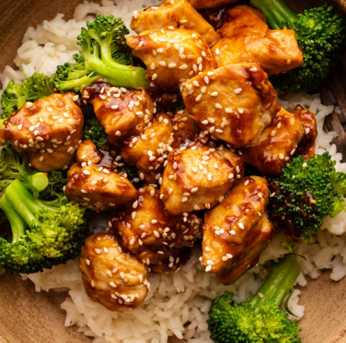 Teriyaki chicken and broccoli rice bowls (wild or white)