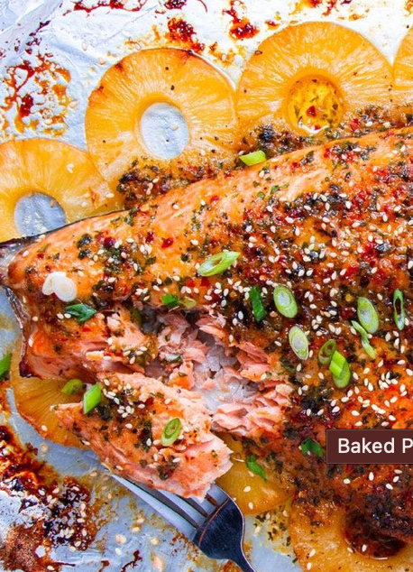 Pineapple roasted salmon