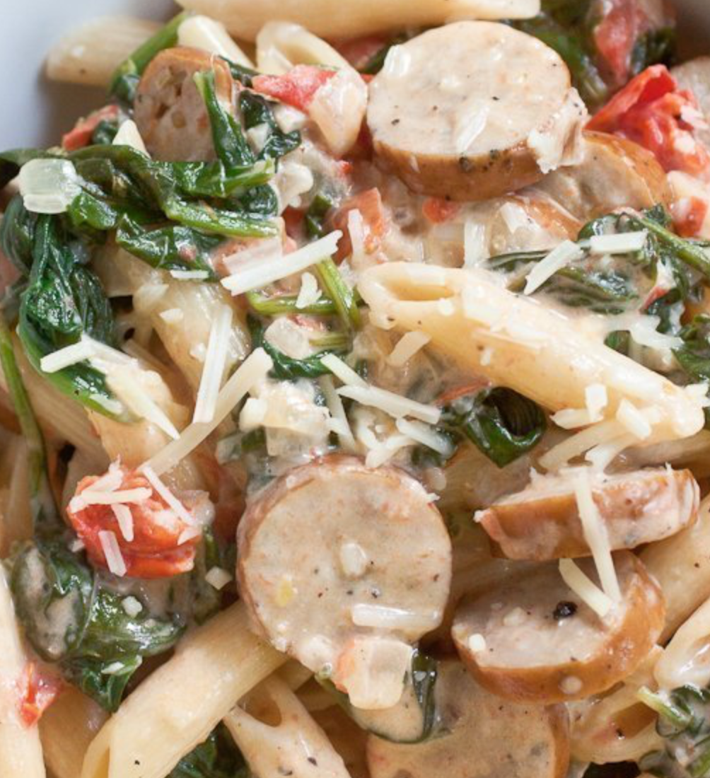 Creamy Italian chicken sausage pasta