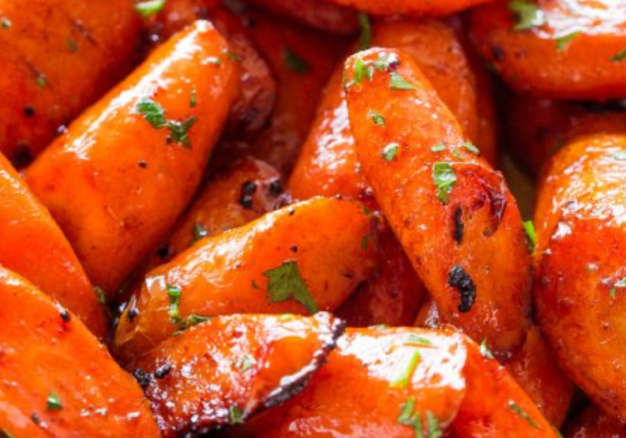 Honey garlic roasted carrots