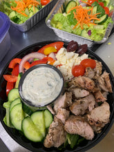 Load image into Gallery viewer, Gyro salad- chicken, steak, shrimp or seitan
